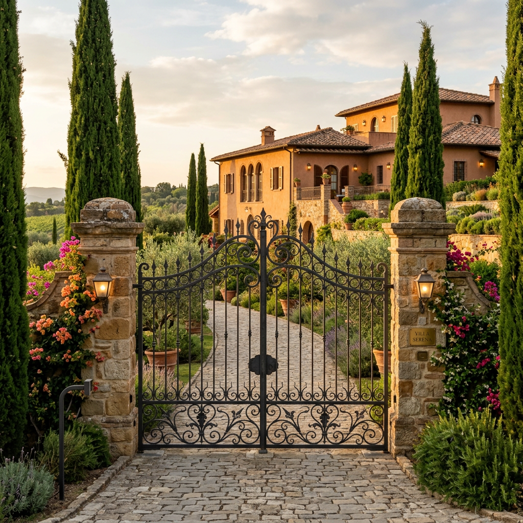 Custom iron gates in the Ferioli Sergio workshop